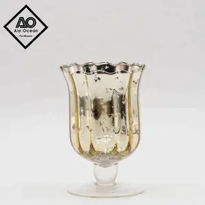 13Cm Thủy Tinh Thủy Tinh Vase, Màu Vàng Glass Candle Holder, Bán Buôn Bình Thủy Tinh Từ AO Thủy Tinh