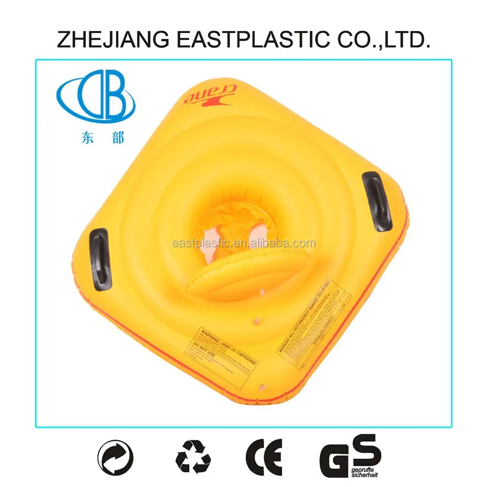PVC plastic baby float & sitting inflatable seat ring with handles