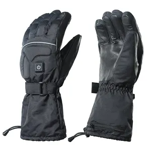 Мужские зимние перчатки с подогревом и аккумулятором, 7,4 В, водонепроницаемые ветрозащитные перчатки для езды на мотоцикле, лыжах