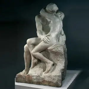 Hand Gesneden Beroemde Marmeren standbeeld De Kus standbeeld door Auguste Rodin