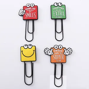 Kartun Korea Magnet Klip Kertas Kustom PVC Bookmark