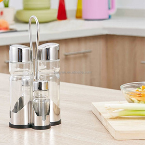 Juego <span class=keywords><strong>de</strong></span> 5 Botellas Dispensadoras <span class=keywords><strong>de</strong></span> <span class=keywords><strong>Aceite</strong></span> <span class=keywords><strong>de</strong></span> Oliva <span class=keywords><strong>y</strong></span> <span class=keywords><strong>Vinagre</strong></span> Ecológicas con Soporte <span class=keywords><strong>de</strong></span> Acero Inoxidable - Product Image 4