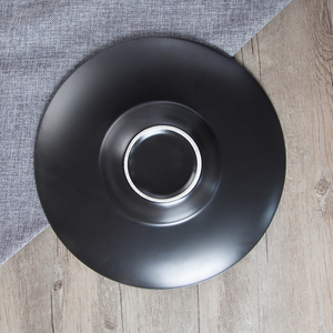 Plato de porcelana con borde ancho, <span class=keywords><strong>platos</strong></span> de <span class=keywords><strong>Pasta</strong></span> de color negro mate - Product Image 2