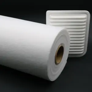 Automotive air กรอง nonwoven ผ้า 320gsm เส้นใยโพลีเอสเตอร์ม้วน