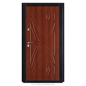 Porte blindée russe décorative 2017 en acier et bois, porte de sécurité pour <span class=keywords><strong>maison</strong></span>, design de porte principale - Product Image 2