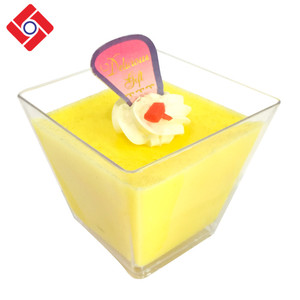 Carré en plastique écologique 200ml /7.0oz clair fête gel Dessert <span class=keywords><strong>bonbons</strong></span> Mousse tasse Tiramisu - Product Image 5