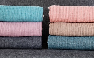Écologique tissé Super doux épais 4 couches adulte coton mousseline Portable portable solide quatre saisons lit couette couverture maison - Product Image 5