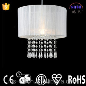 Lampu Gantung Manik-manik Liontin Riband Hitam, Kain Naungan Tetesan Kristal Lampu Langit-langit NS-120091D