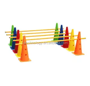 soccer training cones, football cones with agility pole kit (6 cone 6 poles)