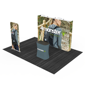 <span class=keywords><strong>Stand</strong></span> d'exposition publicitaire pliable en aluminium léger sur mesure de 10 pieds, résistant au vent, installation facile pour les salons professionnels - Product Image 5