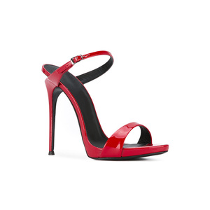 <span class=keywords><strong>Sandali</strong></span> Rossi in <span class=keywords><strong>Pelle</strong></span> con Tacco Alto Semplici per Signore e Donne 2018 - Product Image 2
