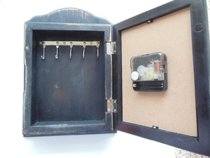 Hiện đại Nhà phòng ngủ an toàn lưu trữ hộp thạch anh cũ cổ trang trí gỗ đồng hồ treo tường chìa khóa treo móc orologio muro phong cách thiết kế - Product Image 5