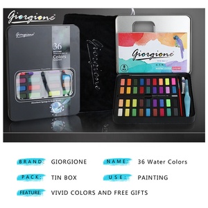 Set di colori ad <span class=keywords><strong>acqua</strong></span> per pittura ad acquerello solido di alta qualità a 36 colori <span class=keywords><strong>in</strong></span> scatola di latta - Product Image 5