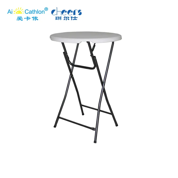 D.80x110cm Foldable Outdoor Folding Plastic Round Bar Cocktail High Top Bistro Table