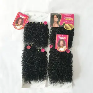 Xuchang dadi fábrica de cabello yaki trenzado de pelo quattro bebe curl 4pcs pequeño rizado fibra resistente al calor de pelo sintético de embalaje