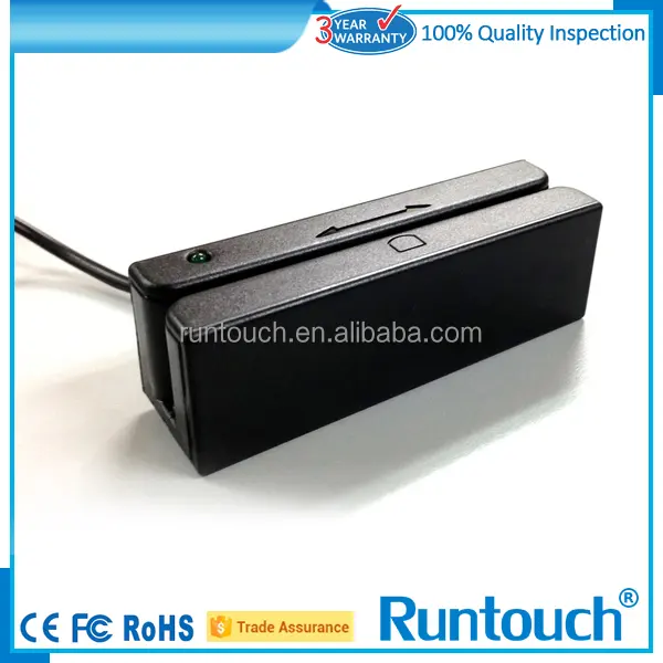 Runtouch RT-M123 Alibaba Küçük Çift Yönlü USB 3 parça MSR Manyetik kart okuyucu