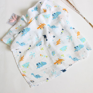 Serviette de bain pour bébé mignonne en forme d'ours, 70% bambou, 30% coton, double couche de gaze, imprimée, jetable, couvre-poussette pour bébé, été, printemps - Product Image 4