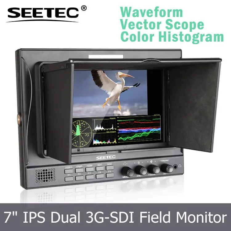7" ips液晶モニター波形vectorscopeスクリーン二つ複数の入力sdiプロのビデオ映画用カメラ