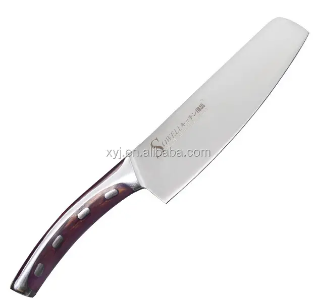 ยี่ห้อ Sowell 4CR14มีดใบมีดสแตนเลสที่จับสบายมีดทำครัวเกรดสูงขอบเอียงคู่
