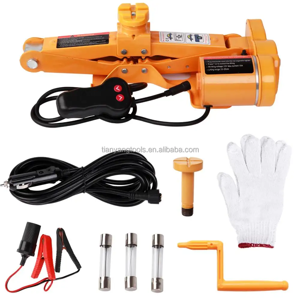 Hot Koop Fabrikant Ce Iso DC12V 2T Duurzaam Draagbare Automatische Elektrische Schroef Schaar Jack Voor Auto Nood Reparatie Tools kit