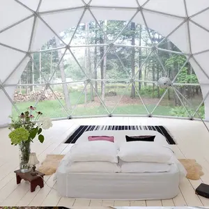 Wooden Floor Pvc Hotel House Resort Igloo Geodesic Dome for glamping