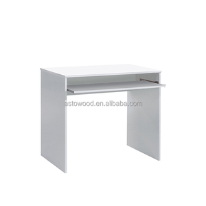 Mélamine PB/MDF <span class=keywords><strong>Bureau</strong></span> Informatique <span class=keywords><strong>avec</strong></span> tablette coulissante en Blanc Brillant - Product Image 2