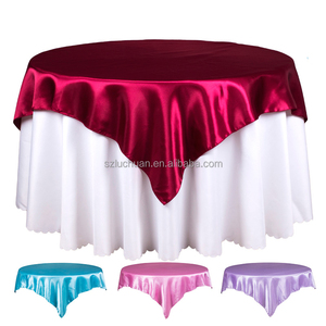 Glänzende lila Satin Material runde Tischdecke für die Hochzeit - Product Image 5