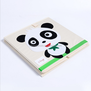 Boîte <span class=keywords><strong>de</strong></span> rangement pour jouets pour enfants en tissu biologique Organiseur <span class=keywords><strong>de</strong></span> rangement pliable avec couvercle - Product Image 4