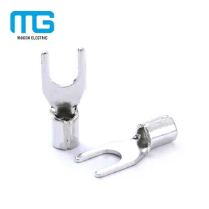 Crimp Spade Terminals High Conductivity Uninsulated Crimp Male Spade Naked Fork Terminal