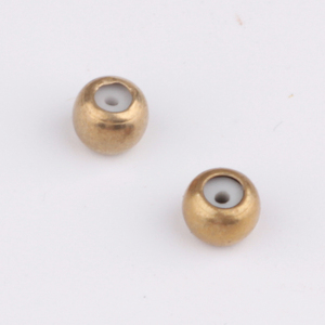 With Loop Bail Flat Round Chain Adjuster Smart Cylinder Slider <strong>Beads</strong> in <strong>Brass</strong> with Silicon Inside Gold or Silver