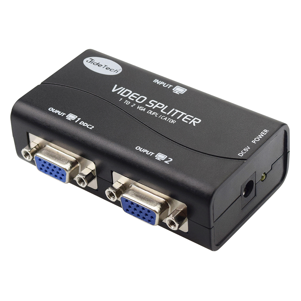 Amazon di Vendita Superiore 2 Porte Ad Alta Risoluzione VGA Video Splitter 250MHZ Splitter di Segnale a 2 Monitor