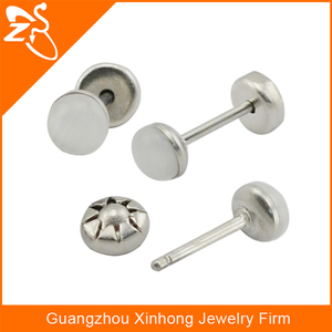 Orecchini per Bambina in Acciaio Inossidabile 316L, Orecchini per Neonata con Chiusura di Sicurezza, Orecchini con Diamanti per Bambina - Product Image 2