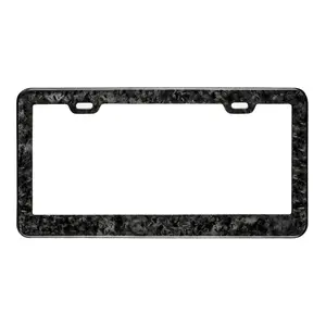 Basso MOQ di Alta Qualità License Plate Frame Americani di Lusso Nero Reale Forgiato di Carbonio Fibra di Licenza Telaio In Lamiera