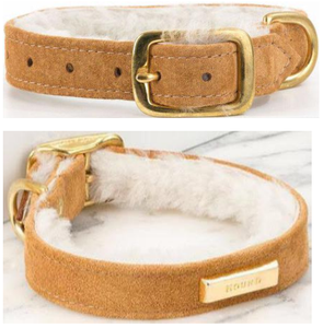 Gamuza castaña genuina, <span class=keywords><strong>collar</strong></span> de perro de oveja - Product Image 3