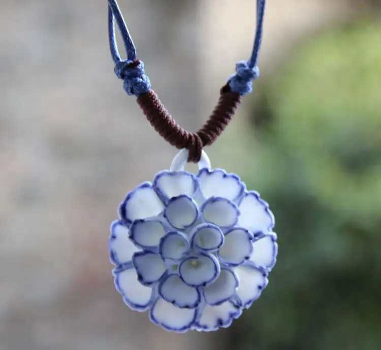 Porzellan-Schmuck Chinesischer Keramik-Anhänger Blumen-Halskette für Frauen| Alibaba.com