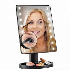 Smart touch led screen makeup mirror with light for bathroom wallmounted