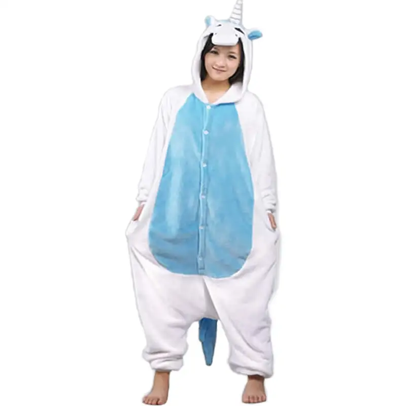 AIMINYZ Sleepwear Women Unicorn Adult Onesie Christmas Pajamas Family Animal Party Wear Cartoon Nightgown Winter Couple Warm