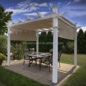 Pergola Kayu Murah dengan Peneduh Matahari