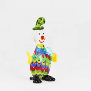 Christmas glass craft design for home decoration murano glass clown figurines