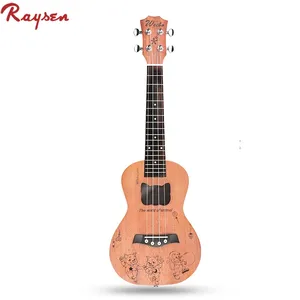 Weibo Karikatür gravür ukulele ucuz çocuklar ahşap gitar toptan