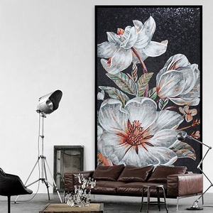 Hoa Nhài Trang Trí Hoa Văn Gạch Thủy Tinh Tranh Tường Nghệ Thuật Khảm Cho Biệt Thự - Product Image 4