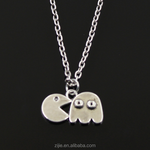 Aleación Collar de plata Retro Pac Man 80's Arcade juego collar colgante collar joyería de <span class=keywords><strong>moda</strong></span> - Product Image 1