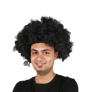 fashion natural cheap black synthetic disco afro wigs for sale