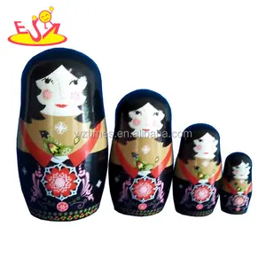 Set of 7 Traditional Hand Painted Wooden Matryoshka Russian Nesting Dolls W06D034