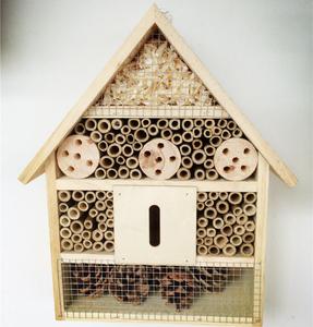 Insetto in legno naturale Hotel e casa delle api con bambù-per le api solitarie farfalla coccinella signora insetto - Product Image 1