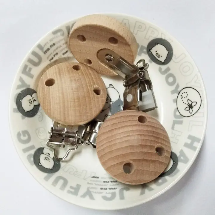 35 มิลลิเมตร beech ไม้เด็ก Pacifier Clip Charm โบราณ Baby Teether pacifier ไม้ dummy clip