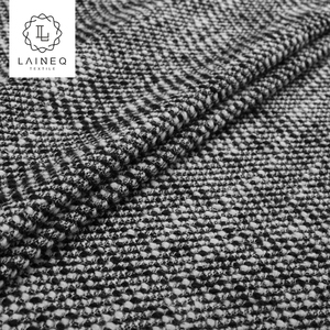 Noir et blanc boucle <span class=keywords><strong>fil</strong></span> afficher lourd d'origine haute teneur en laine haut <span class=keywords><strong>de</strong></span> gamme tweed manteau tissu usine ventes directes - Product Image 2