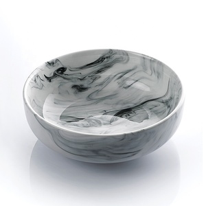 Venta caliente banquete brillante China conjunto de cena de cerámica de diseño de mármol juego de vajilla de ~ - Product Image 2