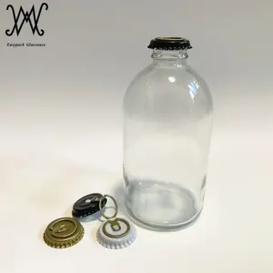 Botella de agua de soda para refresco, vaso transparente de 350ml, con grifo de fácil apertura, tapa de corona de anillo