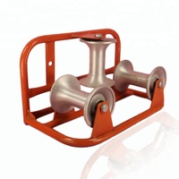Guide de tirage de câble industriel robuste à trois roues en aluminium, rouleau de câble d'angle